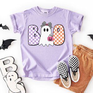 New 100% Cotton Boo Ghost Toddler Girl Halloween Graphic T-Shirt Youth XS-XL
